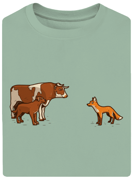 Vůl, pes a vulpes unisex tričko oversized Sage