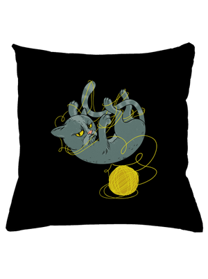 Nevrlý kocúr vankúš Black