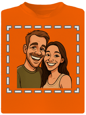 Karikatúra z vlastnej fotky pánske športové tričko Neon Orange
