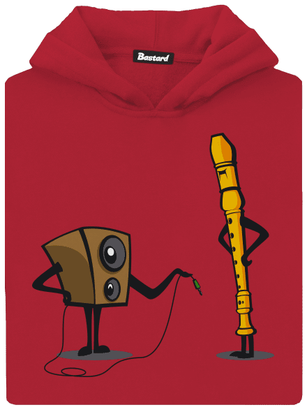 Plug-in jack detská mikina klokanka Fire Red