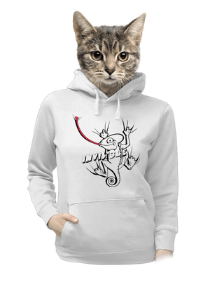 Invisible chameleon dámska mikina klokanka White