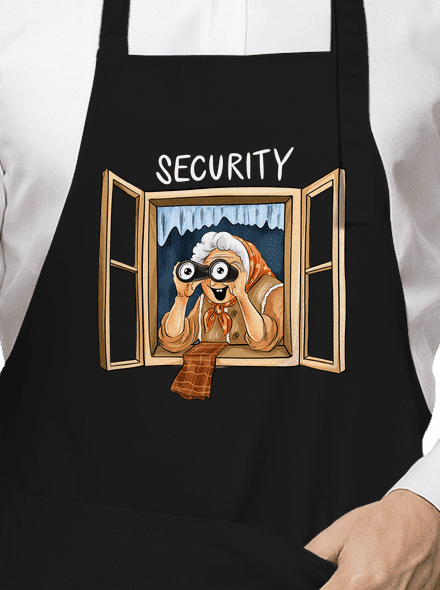 Security babička zástera Black