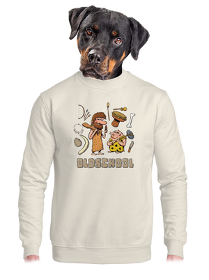 Oldschool unisex mikina bez kapucne Off White