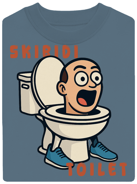 Skibidi Toilet unisex mikina bez kapucne Nordic Blue