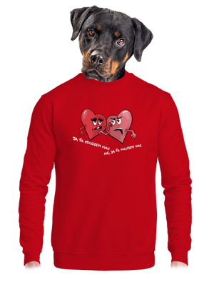 Srdiečka unisex mikina bez kapucne Red