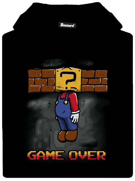 Game Over detská mikina klokanka Black