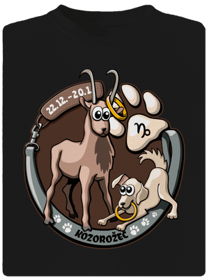 Psí horoskop: Kozorožec detské športové tričko Black