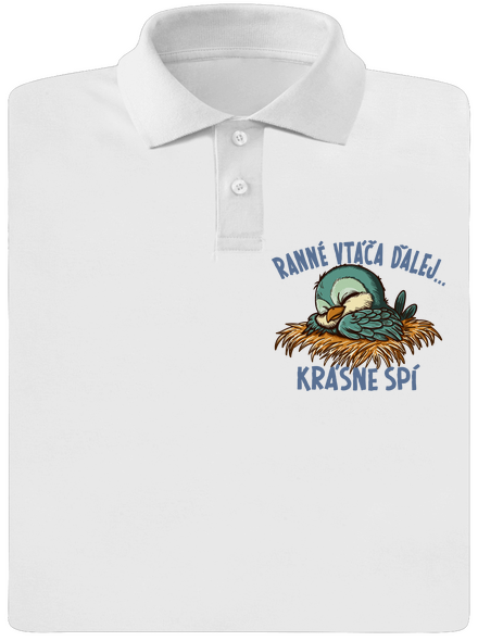 Ranné vtáča spí pánska polokošeľa White