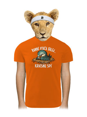 Ranné vtáča spí detské športové tričko Neon Orange