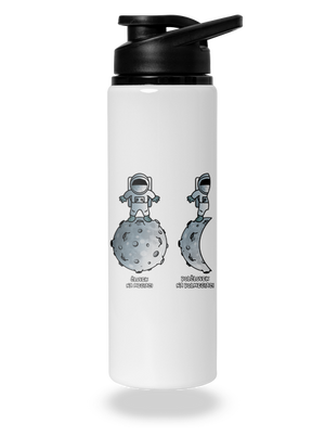 Polčlovek na polmesiaci flaša na vodu White