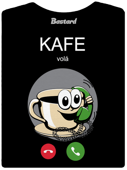 Kafe volá dámske tričko s lemom Black