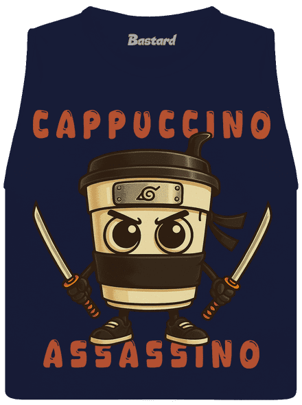 Cappuccino Assasino – Italian Brainrot dámske tielko voľné Navy