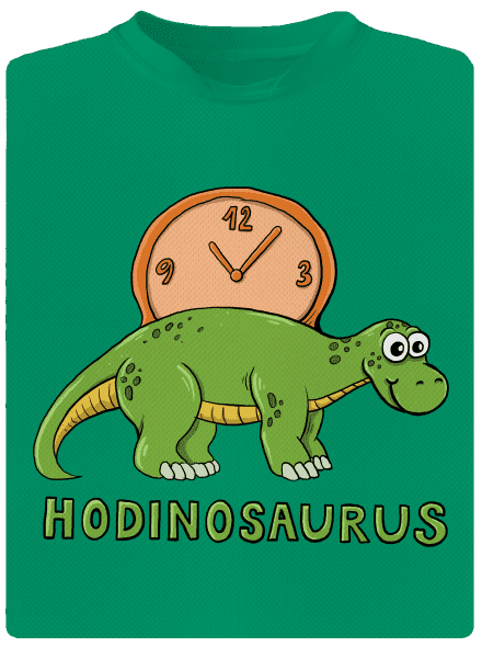 Hodinosaurus detské športové tričko Kelly Green Mal