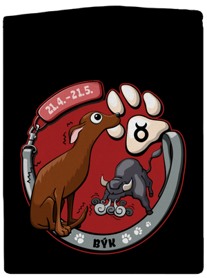 Psí horoskop: Býk dámska mikina na zips Black