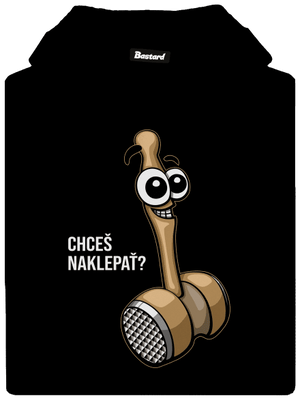 Chceš naklepať? pánska mikina klokanka Black