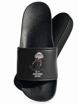 Neklidný - vlastný text šľapky Black