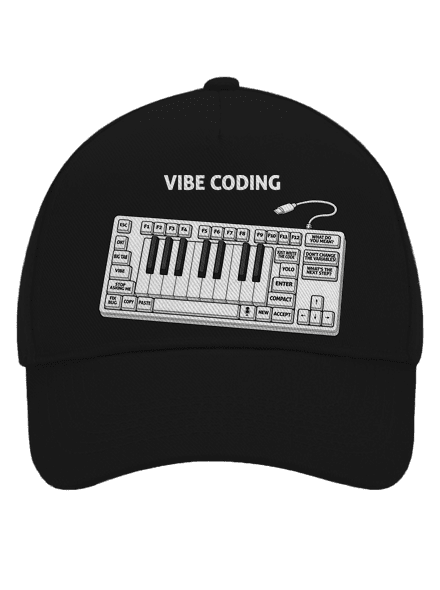 Vibe coding šiltovka baseballka Black
