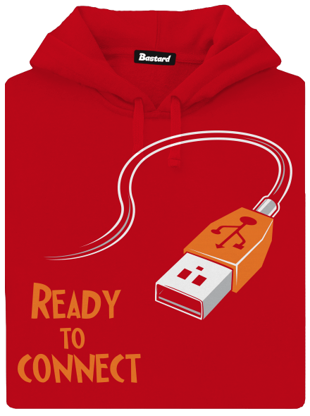 USB pripojenie pánska mikina klokanka Red