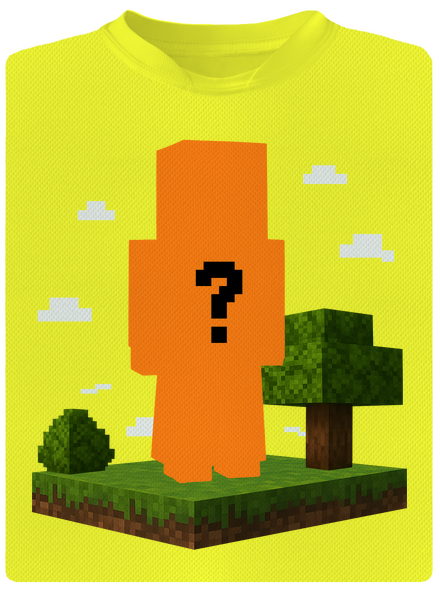Minecraft z vlastnej fotky detské športové tričko Neon Yellow