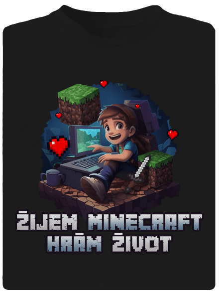 Žijem Minecraft pánske športové tričko Black