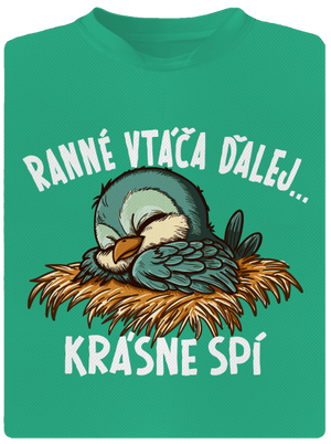 Ranné vtáča spí pánske športové tričko Mint Mal