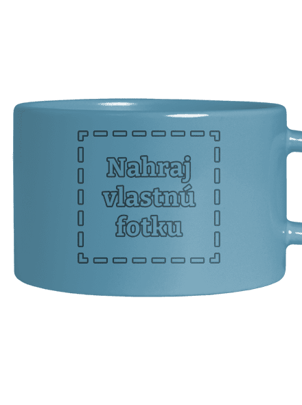 Vlastná potlač hrnček makronka Blue Macaron