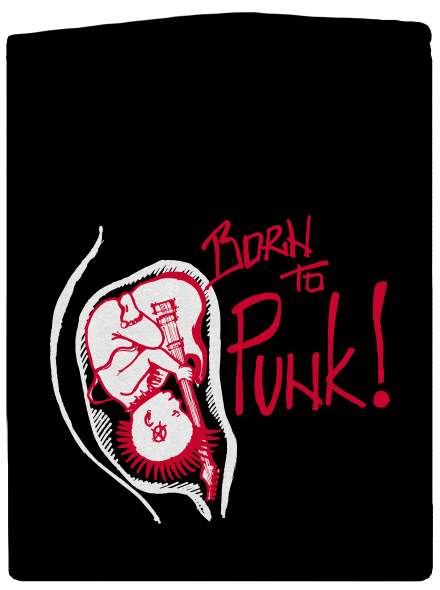 Born to punk pánska mikina na zips Black