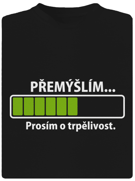Premýšľam pánske športové tričko Black