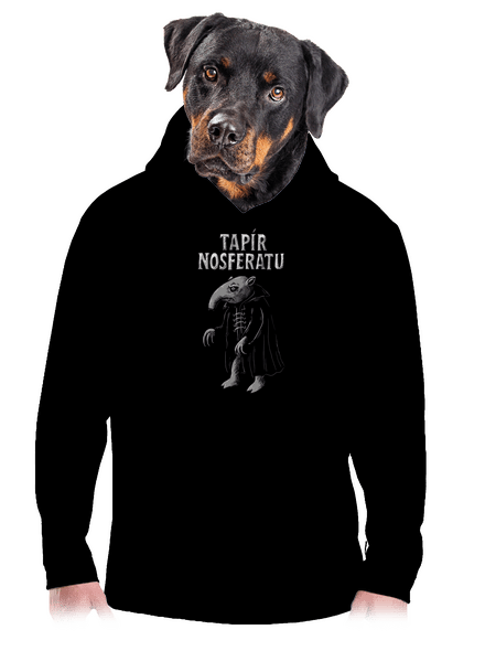 Tapír Nosferatu pánska mikina klokanka Black
