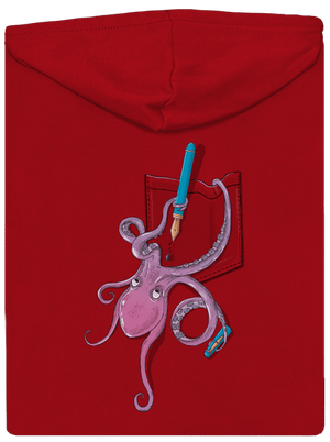 Jednoducho miluje atrament pánska mikina na zips Red