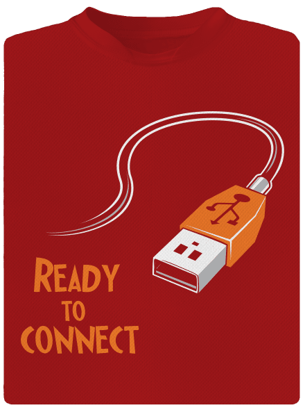 USB pripojenie pánske športové tričko Red Mal