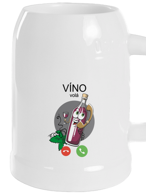 Červené víno volá polliter White