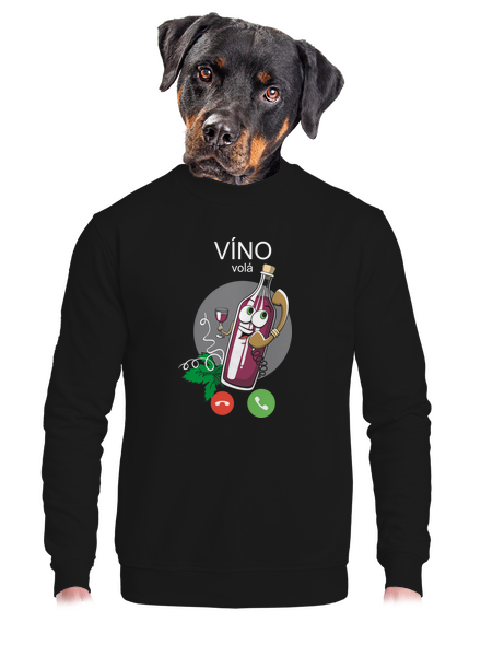Červené víno volá unisex mikina bez kapucne Black