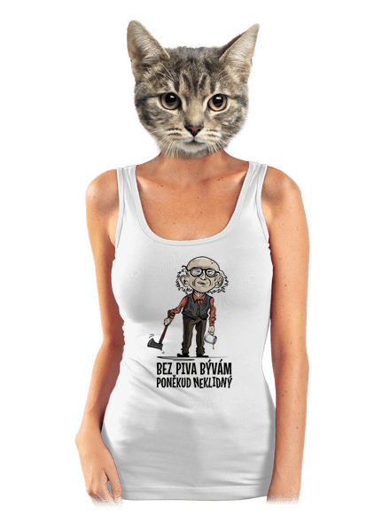 Neklidný bez piva dámske tielko klasické White