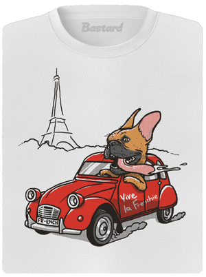 Francúzsky buldoček dámske športové tričko White