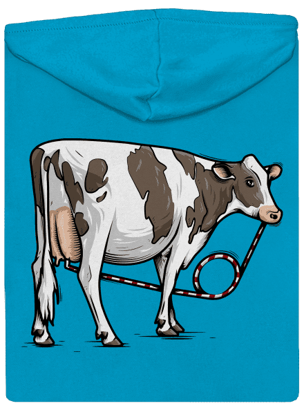 Cow drink dámska mikina na zips Blue Atol