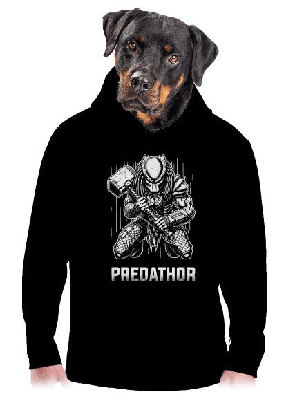 PredaThor a kladivko pánska mikina klokanka Black
