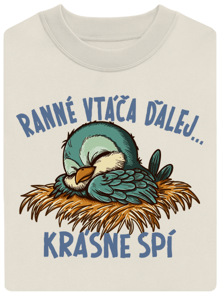 Ranné vtáča spí unisex mikina bez kapucne Off White