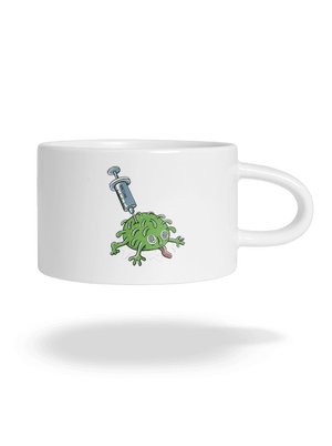 Zapichnutý covid hrnček makronka White