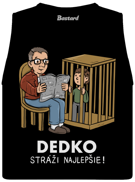 Dedko stráži najlepšie dámske tielko voľné Black