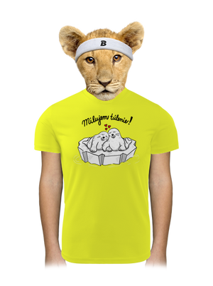 Milujem túlenie detské športové tričko Neon Yellow