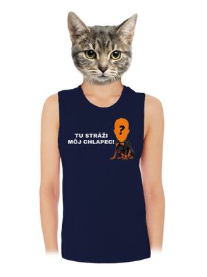 Tu strážim ja dámske tielko voľné Navy