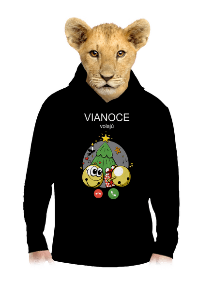 Vianoce volajú detská mikina klokanka Black