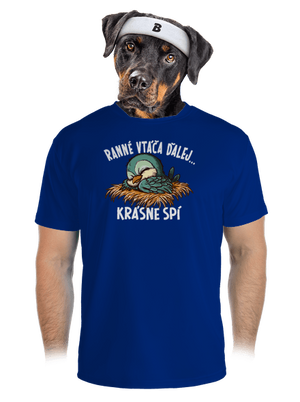 Ranné vtáča spí pánske športové tričko Royal Blue Mal