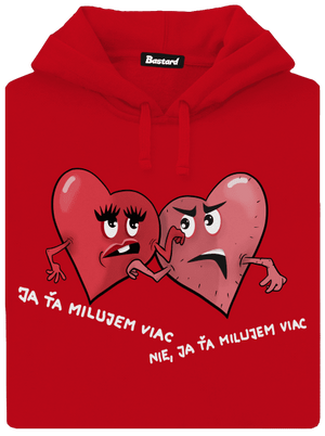 Srdiečka pánska mikina klokanka Red