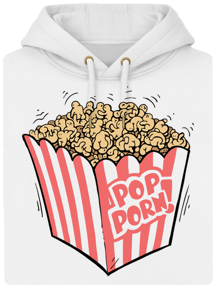 Popporn unisex mikina premium Snowwhite
