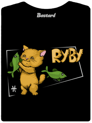 Mačací horoskop: Ryby dámske tričko prémium Black