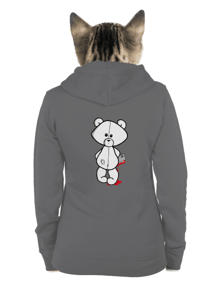 Méďa zabijak dámska mikina na zips Steel Gray