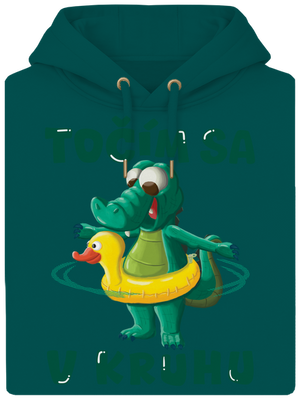 Točím sa v kruhu unisex mikina premium Emerald Green