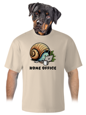 Slimákov home office unisex tričko oversized Almond